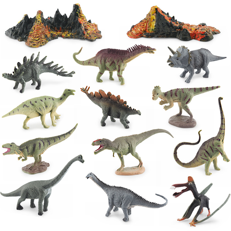 Transfronteriza exportación mini simulación Jurásico dinosaurio volcán 12 traje de escritorio estática modelo Decoración Juguetes