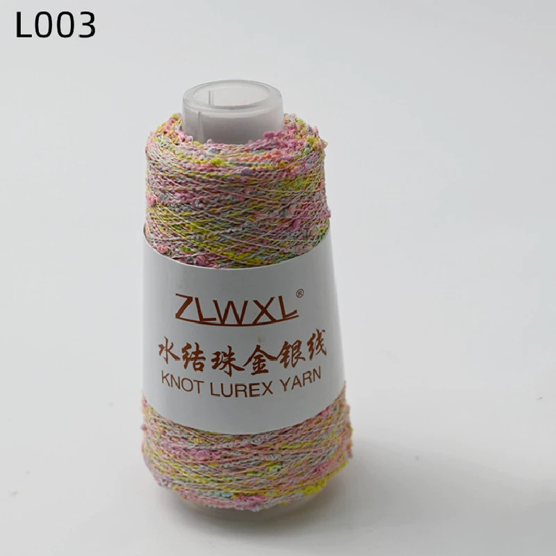 Woven silk threads handmade, 50 gram, gold and silver