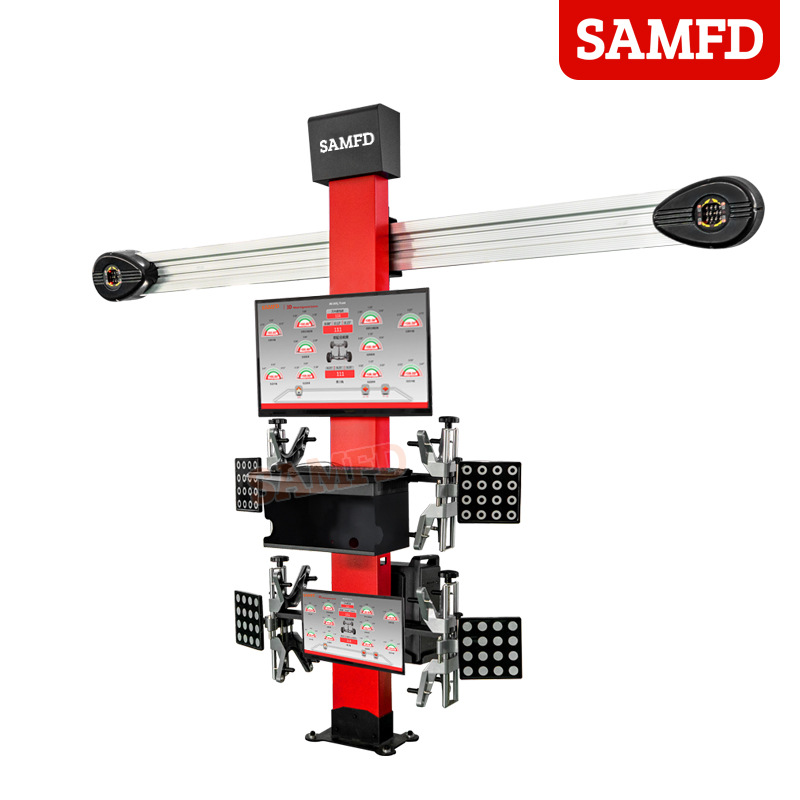 Localizador de cuatro ruedas SAMFD, pantalla dual, equipo de mantenimiento y reparación de neumáticos de automóvil, taller de reparación de automóviles, localizador de cuatro ruedas