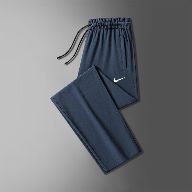 Ice Silk Casual Pants 2026 Summer New Men's Versatile Everyday Outdoor Sports Elastic Quick-Dry Slim Straight Long Pants