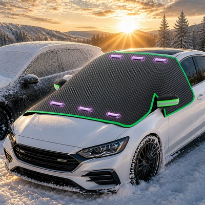 Car snow shield, with thickened aluminum film, sunshade