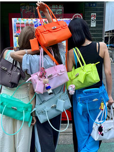 Capacious underarm bag, multicoloured one-shoulder bag, South Korea