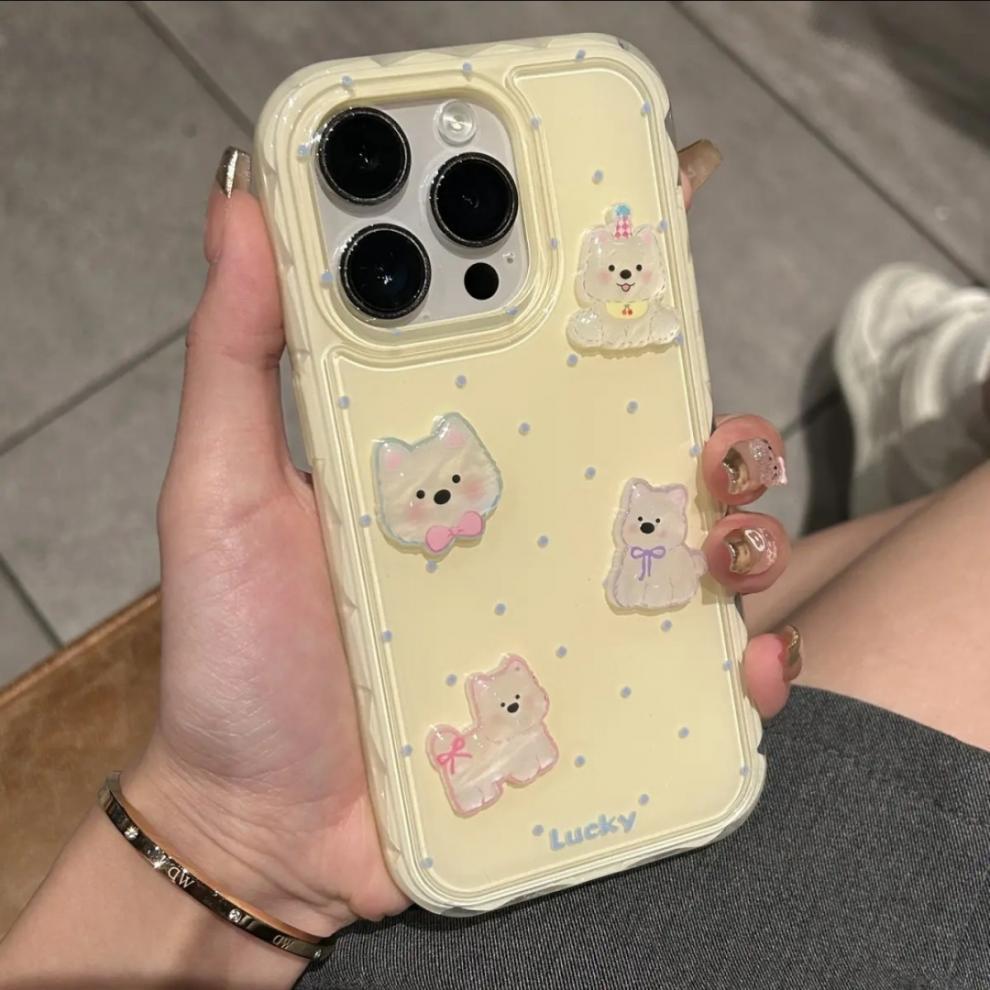 新款果冻手机壳立体小狗适用苹果17ProMax手机壳15/14情侣13新16P
