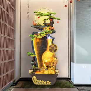 Creative decoration dripping landscape circulating water living room TV cabinet floor-standing flowing water fountain wealth-making ornaments new Chinese style