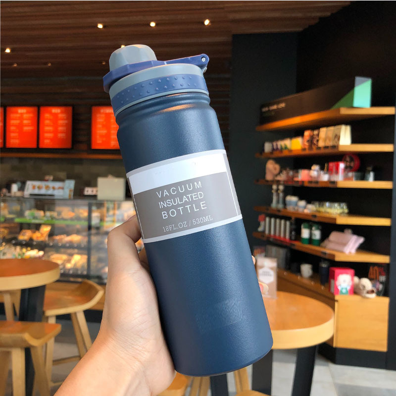 Vaso Aislado de Acero Inoxidable 304 Transfronterizo para Estudiantes Masculinos y Femeninos, Botella de Agua Deportiva Portátil para Exteriores, Venta al por Mayor para Coche