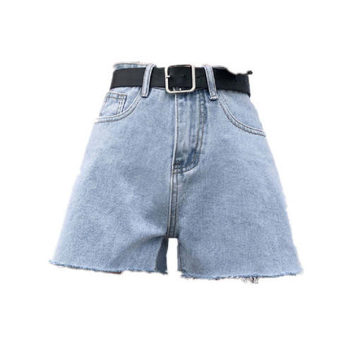 New style denim shorts, female summer students, Korean style, high-waist, net red, fringed, loose, wide legs, slimming, short hot pants, trendy