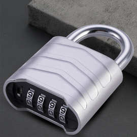底开铝合金密码锁头 四位户外防水防锈密码挂锁