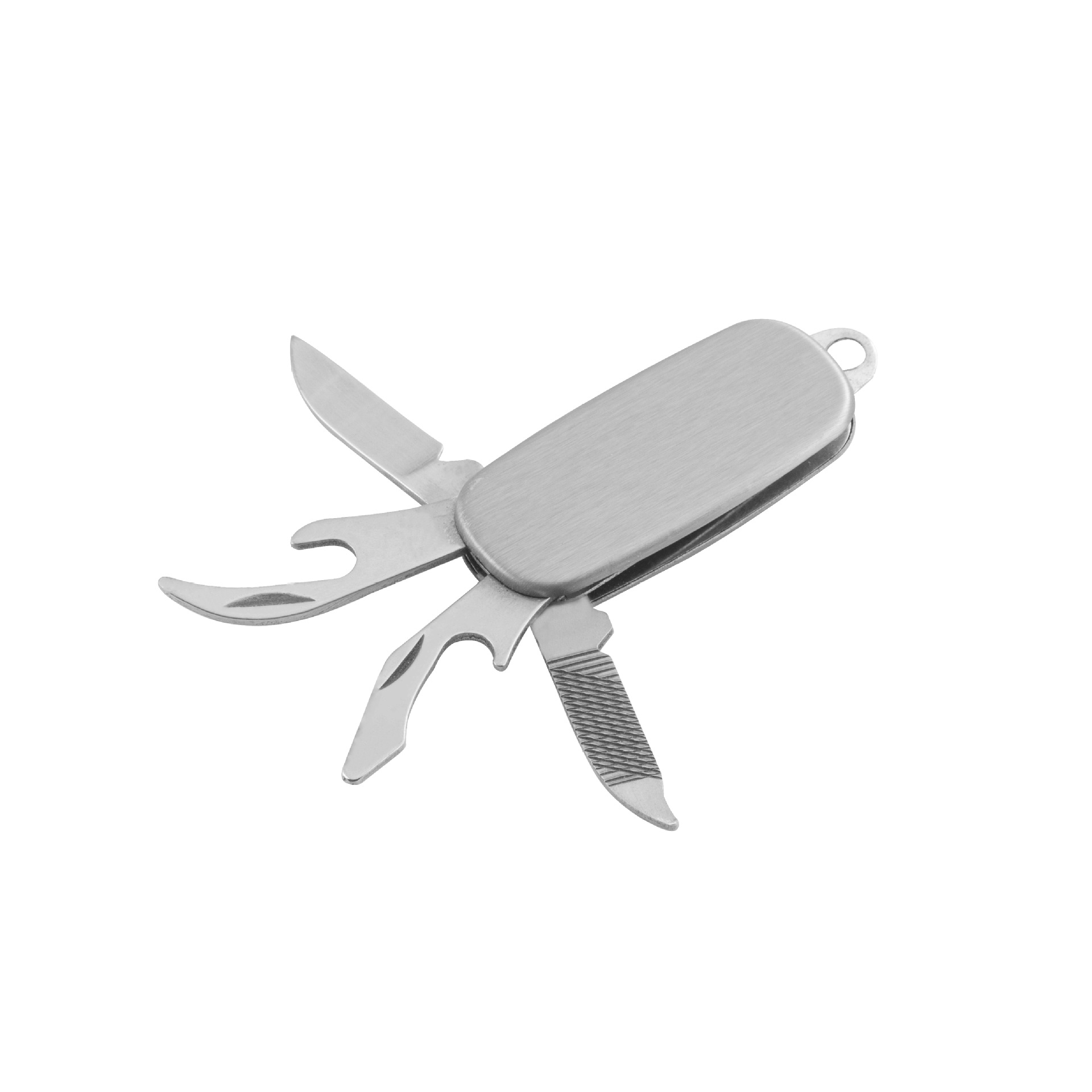 不锈钢多功能礼品小刀 户外防身折叠迷你刀 带钥匙扣弹子快递刀