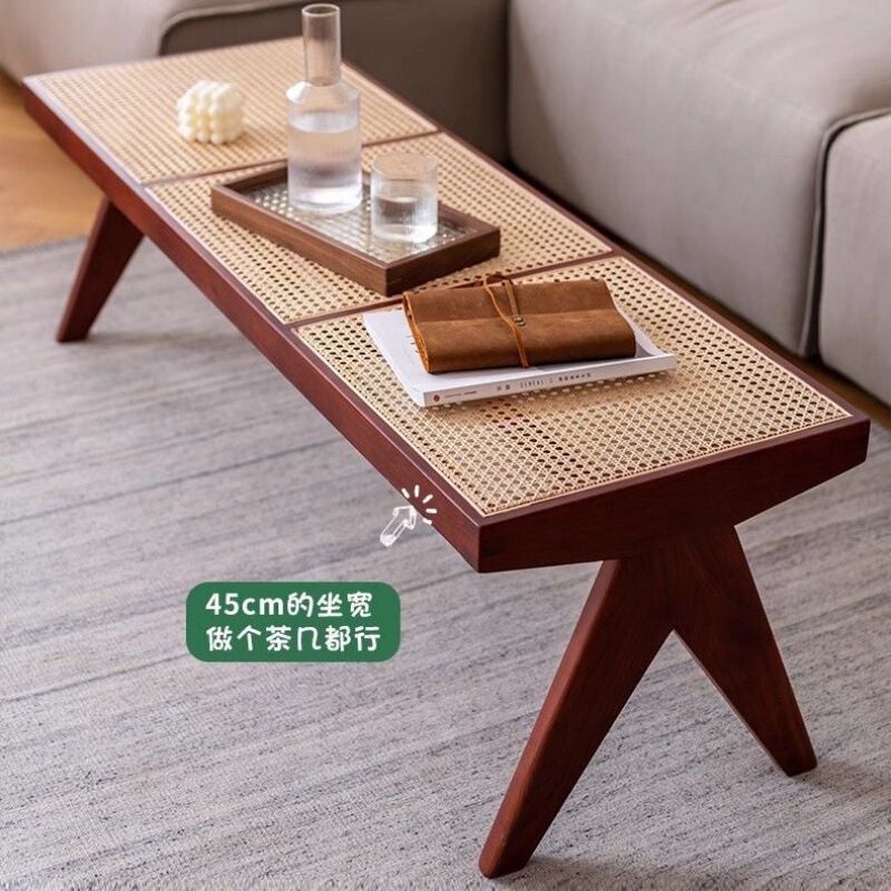 中古の藤編みの長い腰掛けのベッドの尾の腰掛けの試着室の実木の小戸型の藤編みの椅子の民宿の日本式の靴の腰掛け|undefined