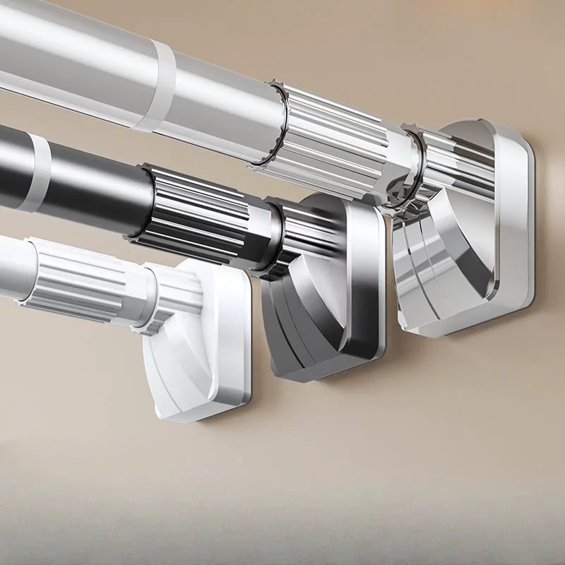 Телескопическая штанга для сушки одежды, карниз для балкона без сверления, опора для домашнего гардероба, подвесная штанга для одежды для ванной комнаты.