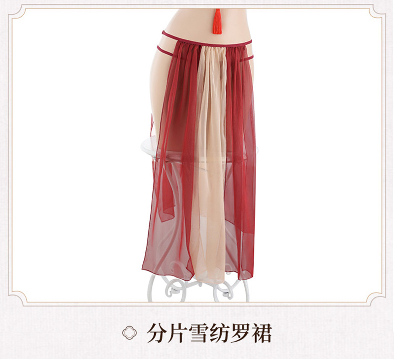 Hanfu-Inspired Palace Costume Set with Bellyband, Shawl, Gauze Skirt and Thong, Plus Size — detail image 21
