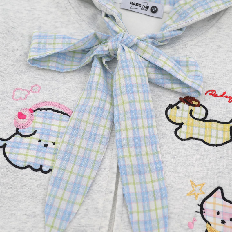 Mint Miaow 25秋季新品美式可爱猫咪元素设计连帽卫衣|undefined