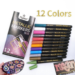 Cross-border matte metal marker pen set wholesale painting graffiti coloring 12-color water-based acrylic pen set