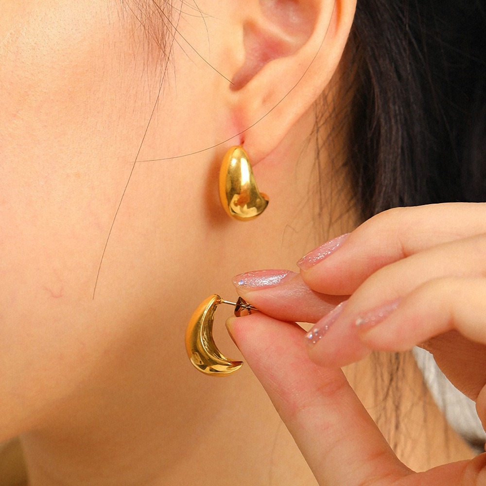 18K Vacuum Plating Titanium Steel Stainless Steel Female Stud Earrings