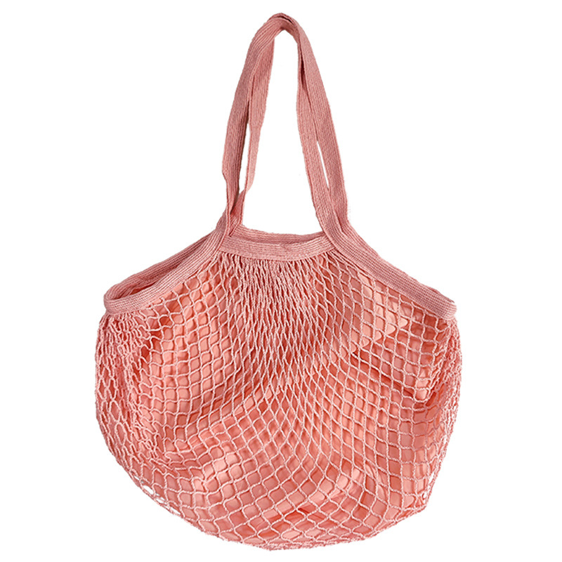 Bolsa de malla de algodón portátil al por mayor Bolsa de compras Supermercado Bolsa de malla de verduras y frutas Bolsa de compras Bolsa tejida hueca