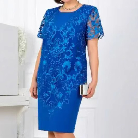 AliExpress wish lace stitching printed chubby girl plus size women's top long sleeve printed dress fashion trend
