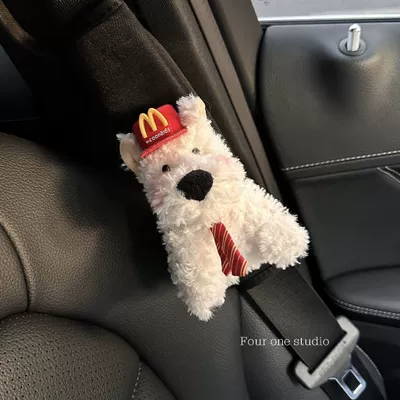 Door Small Doll, Seat belt shoulder pad - m-hat-tie-west-highland-1-black-ice-silk-shoulder-pad