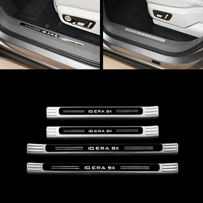 Dekorativ pedal başlıqları Stainless Steel Threshold Strip Modification - door-outside-4-pieces-of-outer-sill-strips-stainless-steel-silver-titanium-brushed-suitable-for-2026-volkswagen-idera-9x
