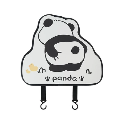 Blue Rain Car Seat Back Anti-Kick Pad Leather Cartoon Panda Cartoon Resistant to Dirt and Wear-Resistant Car Rear Seat Anti-Kick Pad (Chair back anti-kick pad) - naughty-panda-three-dimensional-small-anti-kick-pad