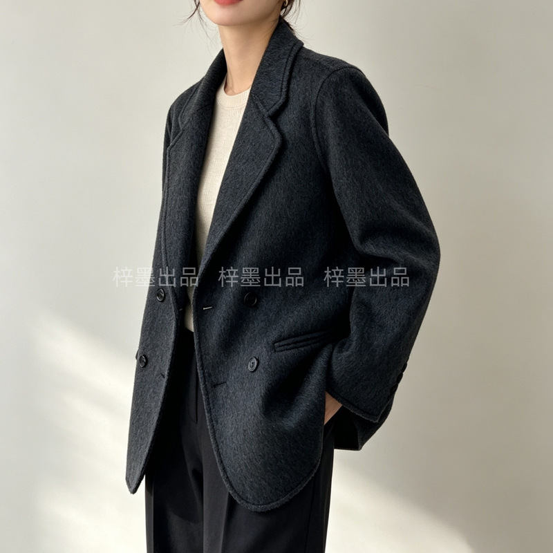 Special offer black label! 10 alpaca classic shoulder suit, versatile for commuting, elegant double-sided wool coat for women Special offer black label! 10 alpaca classic shoulder suit, versatile for commuting, elegant double-sided wool coat for women