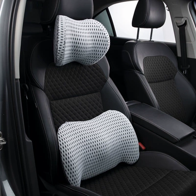Waist support — lumbar support, car accessory - light-gray-mixed-with-dark-gray-set-derong-model