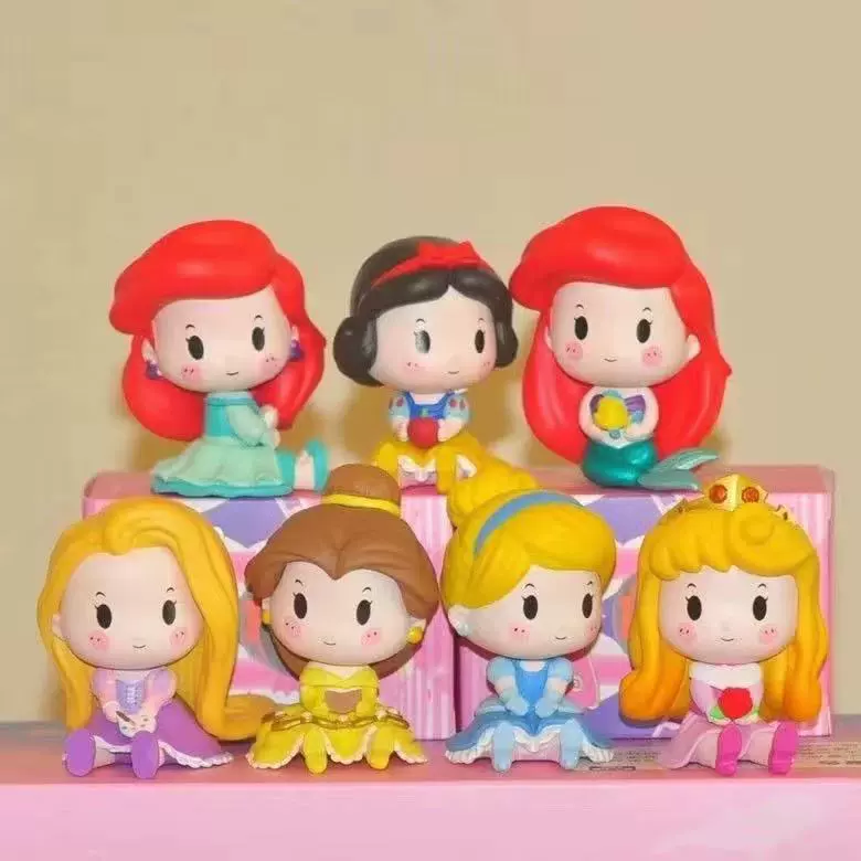 Диснеевская кукла Сидящая серия Белоснежка Слепая коробка Сказка Русалка Рукоделка Модель автомобиля украшения игрушка