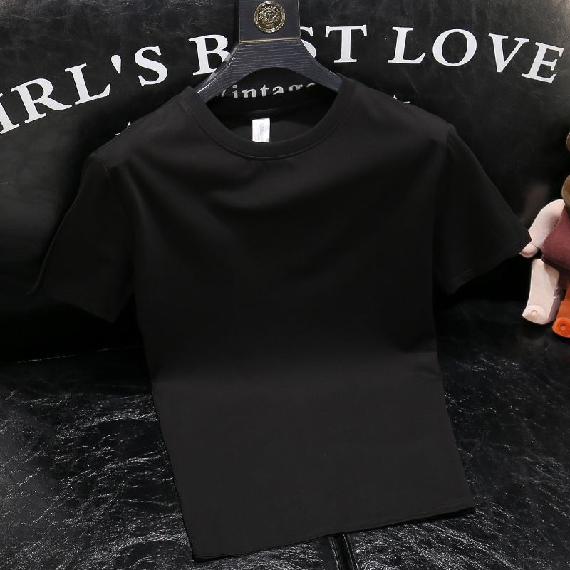 Herren-T-Shirt in Bonbonfarben mit Rundhalsausschnitt – Sommerliches, trendiges Kurzarm-T-Shirt, stylisch, vielseitig, einfarbig, attraktives Unterhemd_voghion.com