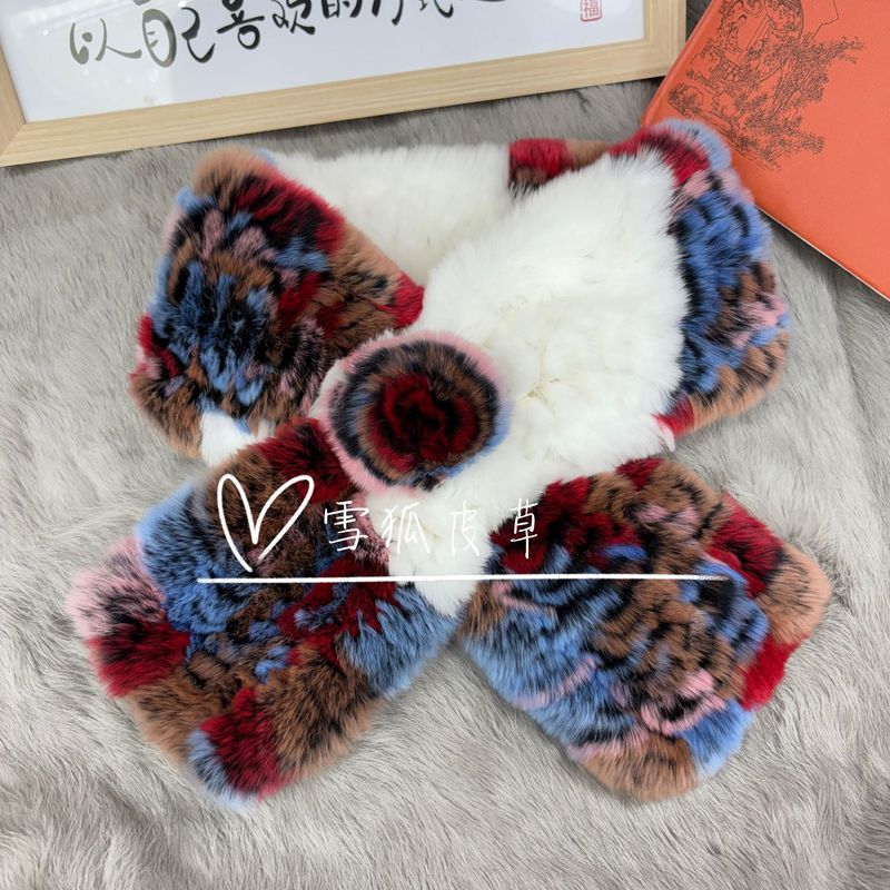 獭兔毛围巾双面围脖加厚保暖男女秋冬季毛领百搭保真皮草防风脖套|undefined