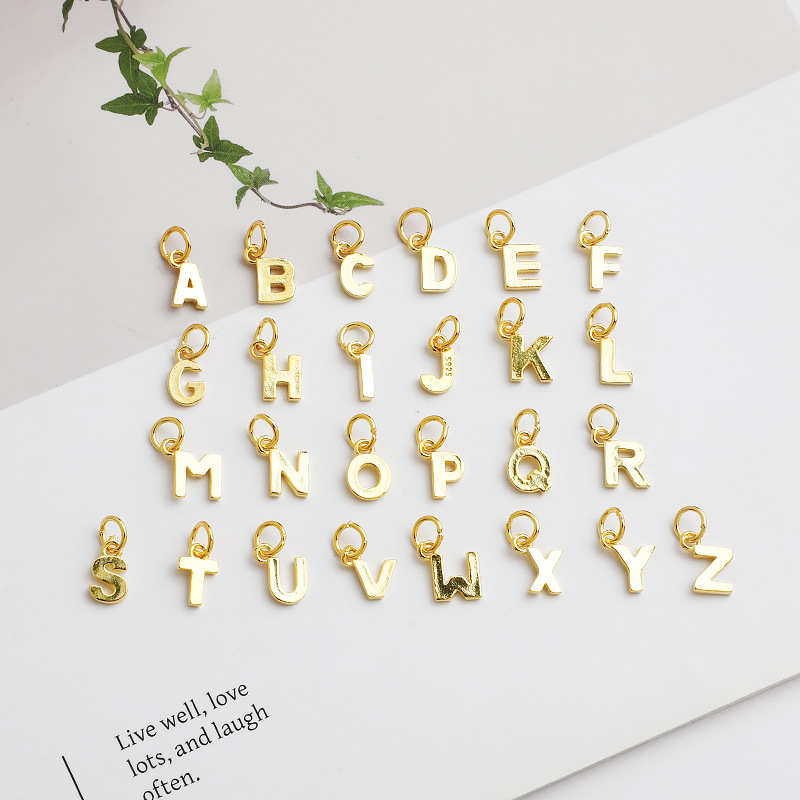1g Weight Pendant Jewelry Making Type 6*8.3mm Jewelry Making Size 1 Piece 6*8.3mm 925 Sterling Silver Letter Pendant