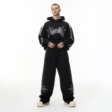 捷展男装|机能空气层弯刀卫裤25秋季新品美式街头喷绘印花阔腿裤