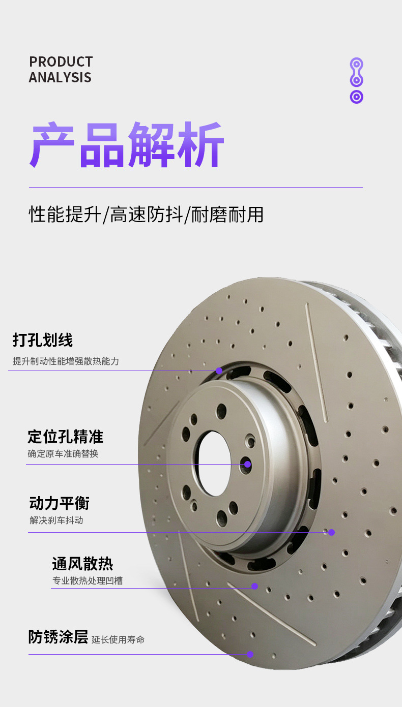 Cross-border export brake discs, suitable for Mercedes-Benz series brake discs: S65, G63, G65, CLS63, ML63