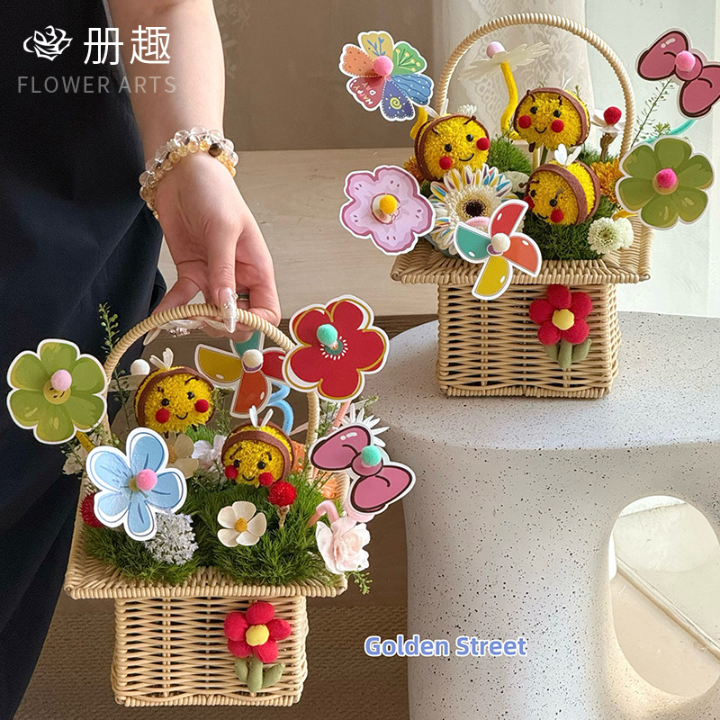 Palo retorcido Tarjeta de decoración de ramo Día del niño Aperitivos Caja de regalo de flores Tarjeta de inserción de bricolaje Materiales de floristería