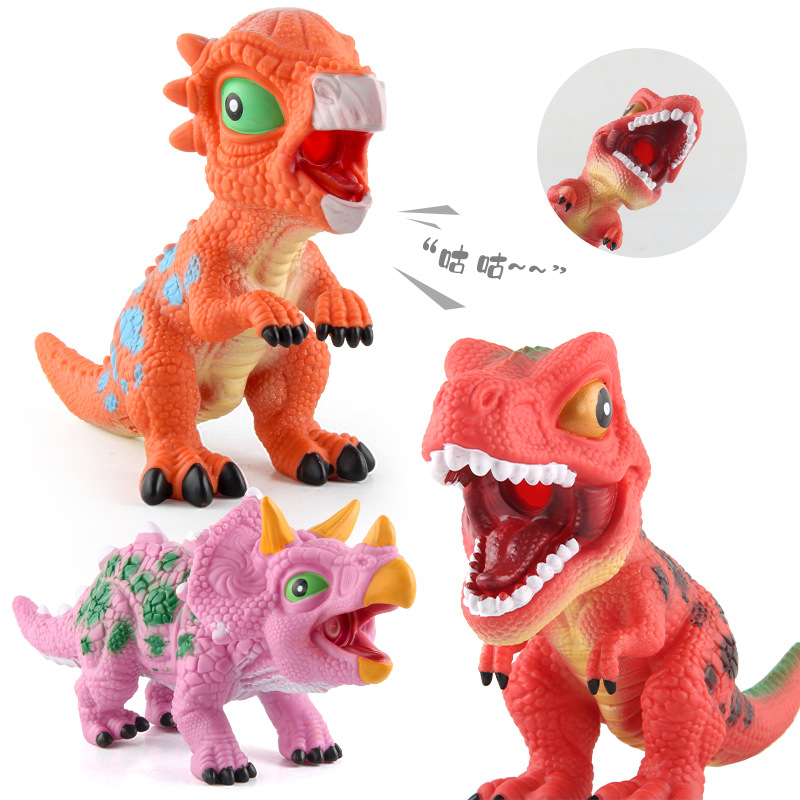 Q versión Jurásico de goma suave sonido dinosaurio juguete animal pellizco llamado simulación Tyrannosaurus pterosaurus dinosaurio modelo