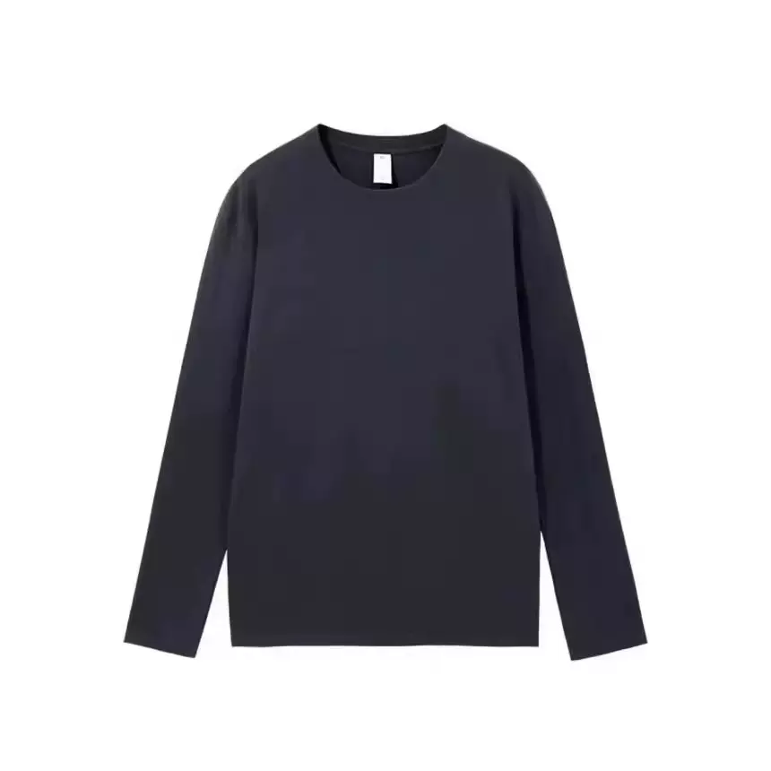 重磅230g落肩长袖圆领T恤男士宽松打底衫印字图案广告文化活动衫