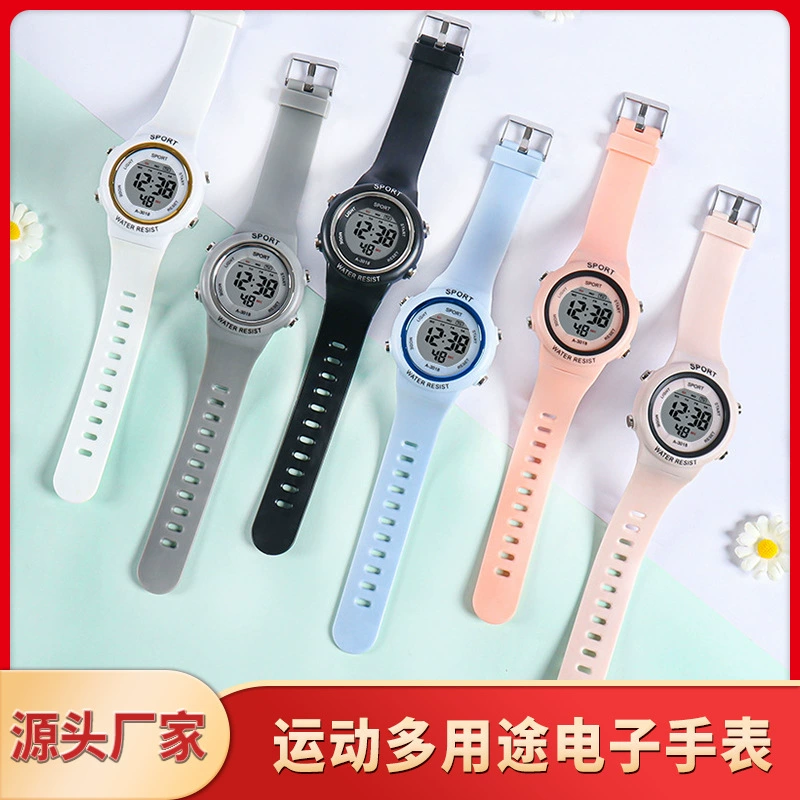 Подростки средней школы старшеклассники часы дети мальчики девочки спортивные многофункциональные водонепроницаемые цифровые электронные часы