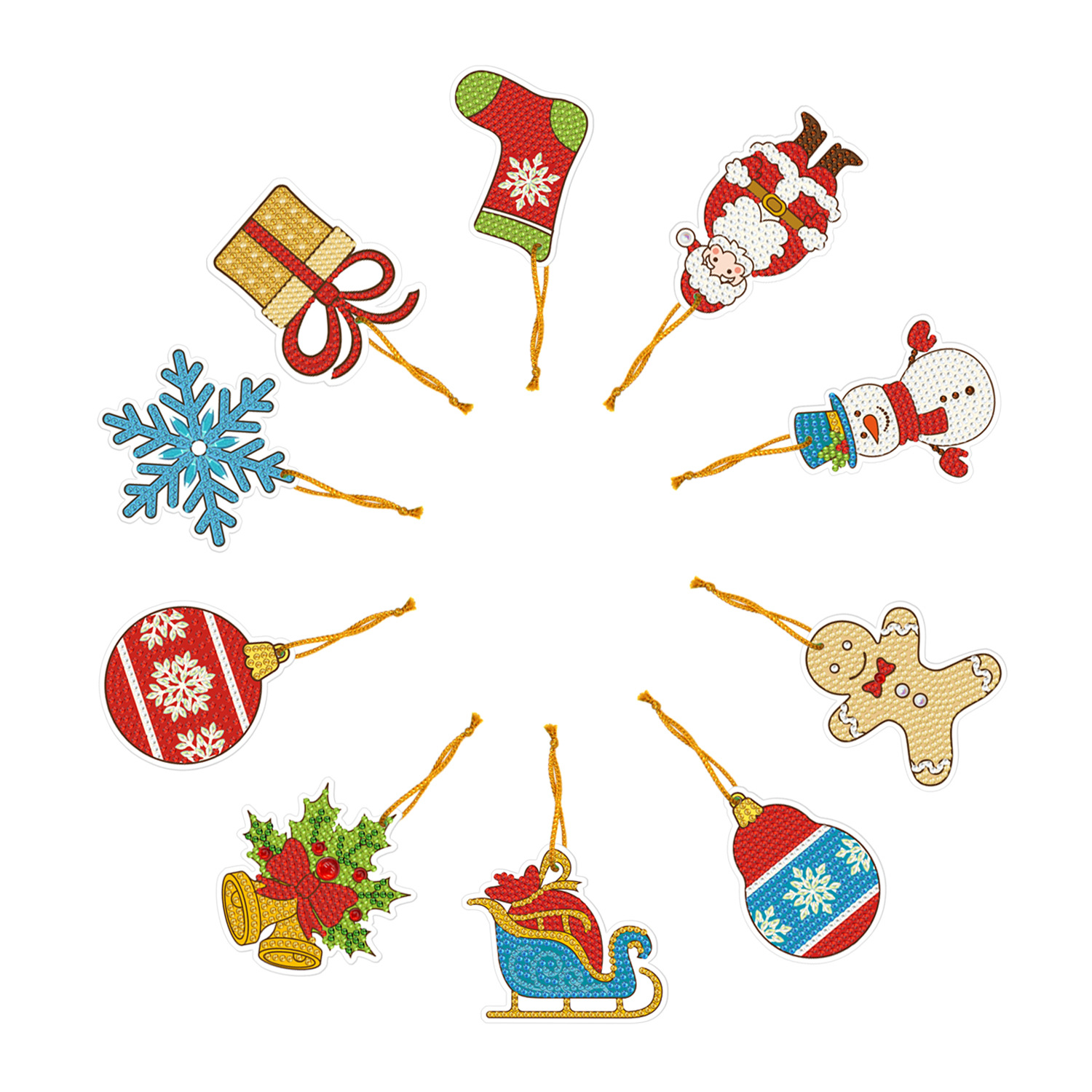 Accesorios para pintura de diamantes, adornos colgantes DIY, decoraciones navideñas, pegatinas decorativas de papel con diamantes de imitación 5D, se pueden distribuir.