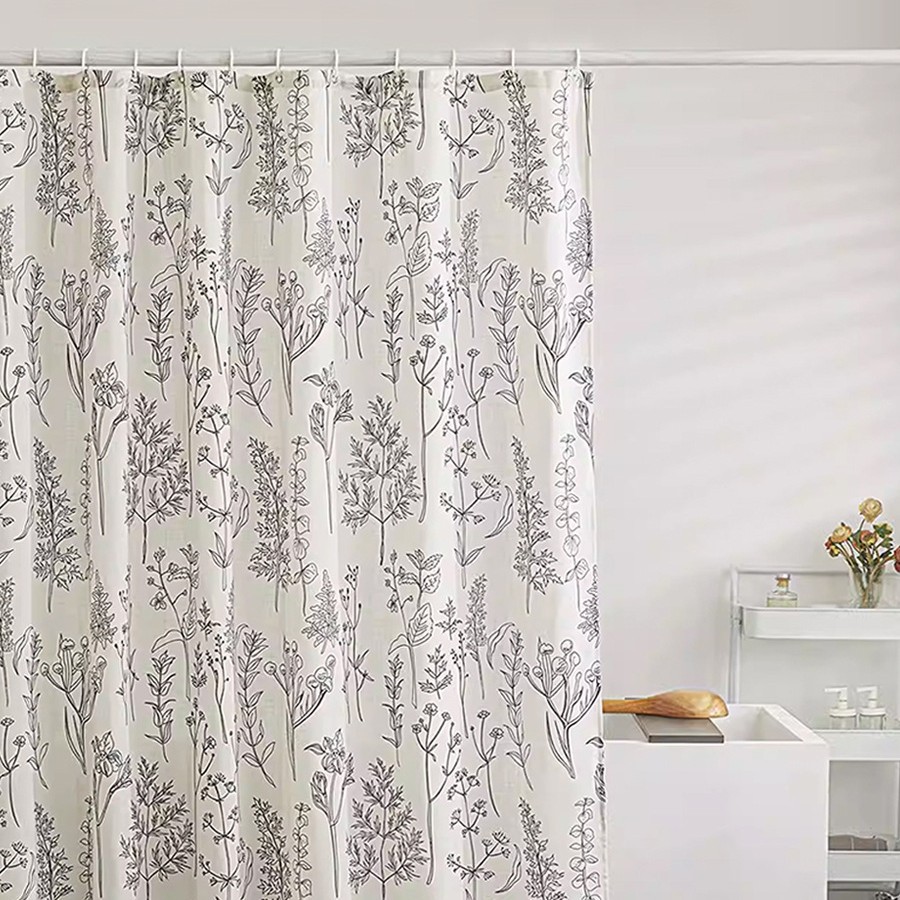 Bathroom Bathroom Shower Curtain Partition Curtain Bathroom Curtain French Retro Waterproof Mildew Proof Waterproof High-end Curtain