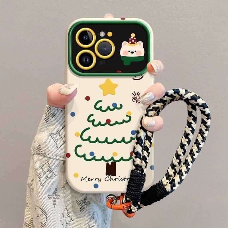 Dog Christmas Tree Lanyard Suitable for Apple 17Promax Mobile Phone Case 16/15Pro Cartoon 14/13/12/11 Dog Christmas Tree Lanyard Suitable for Apple 17Promax Mobile Phone Case 16/15Pro Cartoon 14/13/12/11