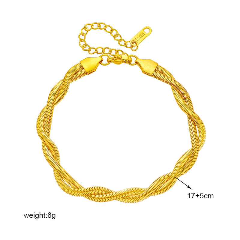 Élégant Style Simple Géométrique Acier Au Titane Placage Bracelets Collier display picture 6