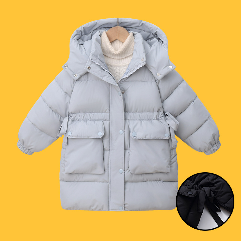 Chaqueta de algodón de longitud media para niños y niñas, modelo 877 para comercio exterior transfronterizo, nueva chaqueta de algodón gruesa y cálida para invierno.