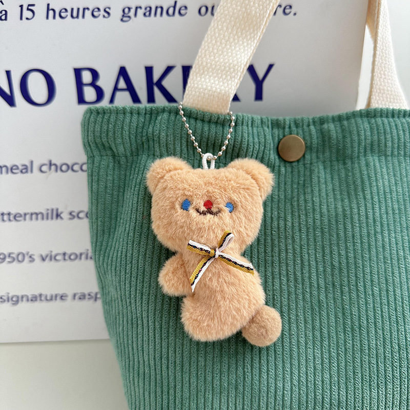 Colgante de dibujos animados cabeza inclinada oso de peluche colgante adorable oso muñeca bolso colgante accesorios colgante llave