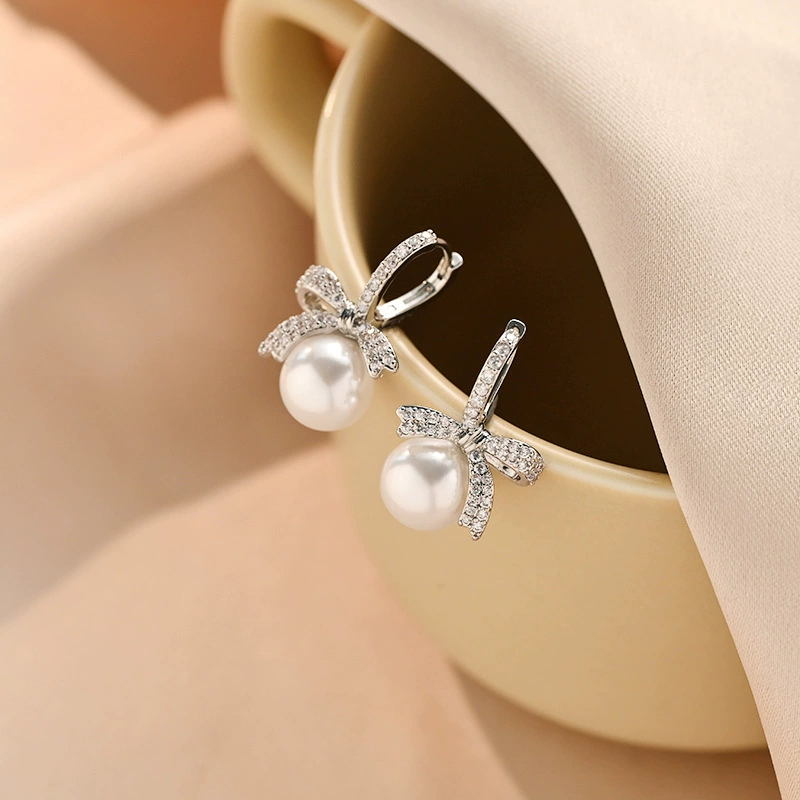 Серебряная игла, модные универсальные серьги из жемчуга, серебро 925 пробы, легкий люксовый стиль, качественный стиль, французский стиль