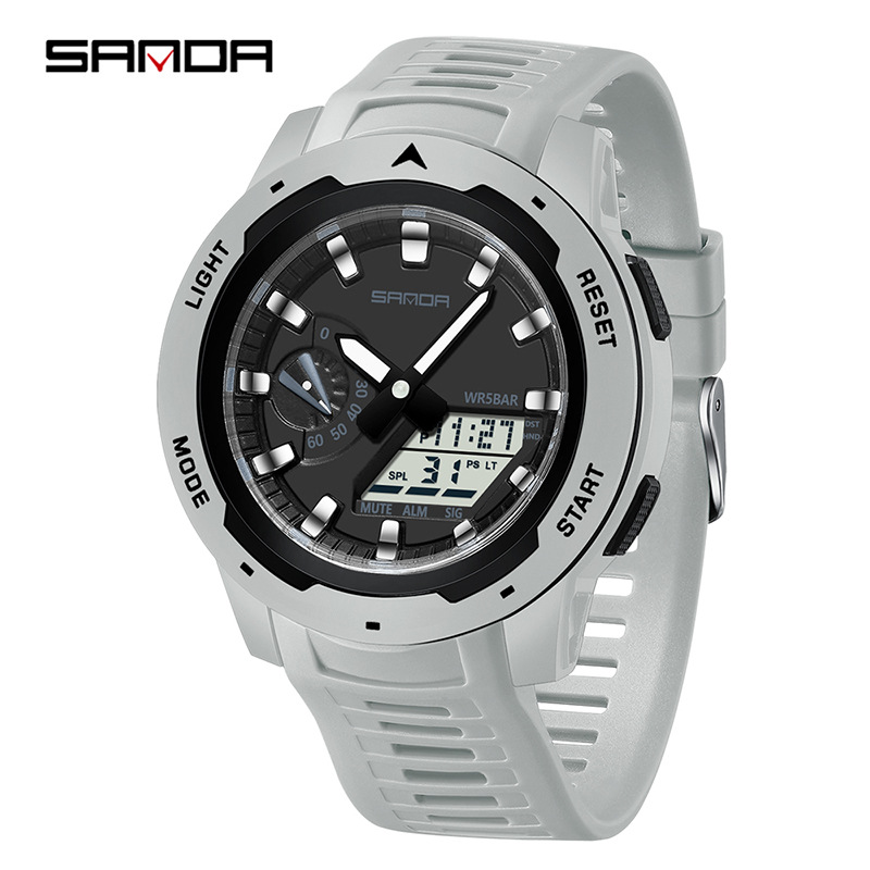 SANDA SANDA 3360 reloj de estudiantes moda multifuncional reloj deportivo al aire libre impermeable reloj electrónico de luz nocturna