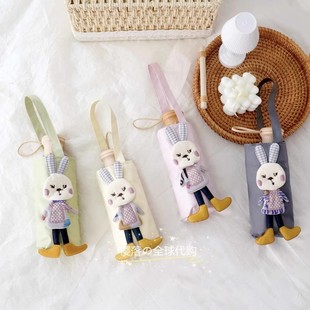Japanese STELU Cartoon Doll Rabbit Sun Umbrella Women's Anti-UV Small Handbag Portable 50% Fold Sunshade Umbrella