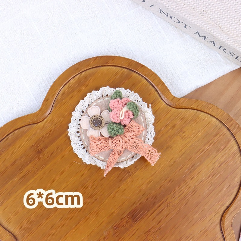 森ガール甘くてかわいいリネンレース花多用途刺繍花アクセサリーブローチ衣類アクセサリー|undefined