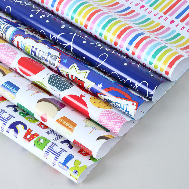 Papel de Regalo Infantil con Dibujos Animados Originales, Caja de Regalo, Papel para Manualidades, Cumpleaños, Niños, Jardín de Infancia, Centro Comercial, Papel Decorativo