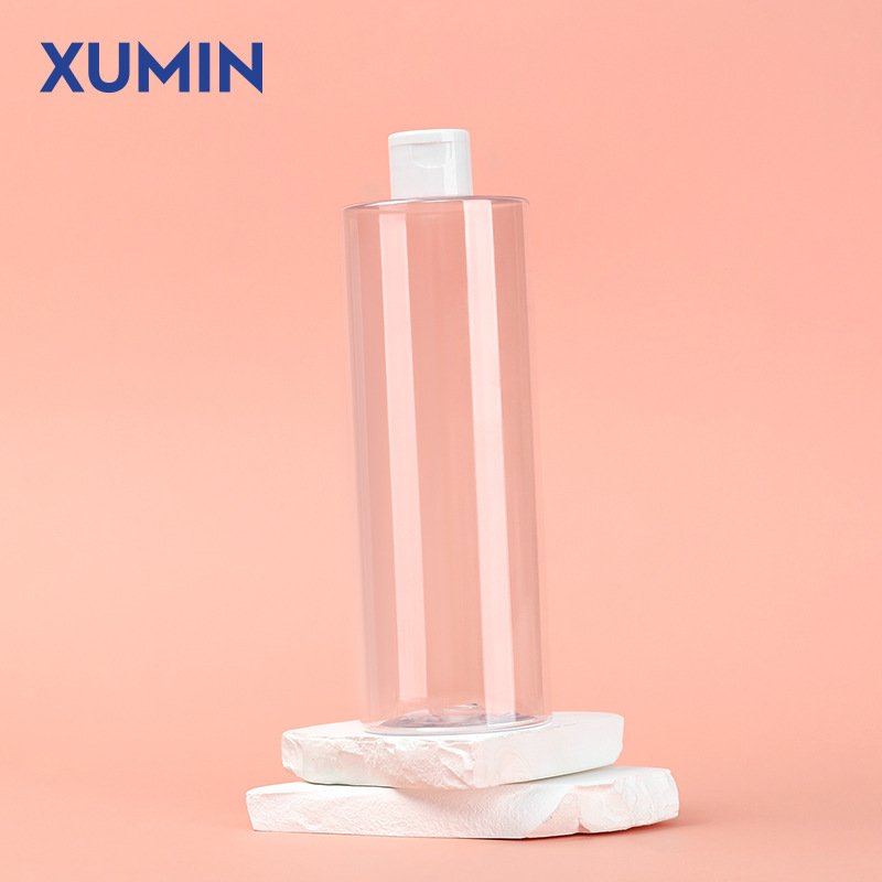 Botellas de cosméticos PET de gran capacidad de embalaje 500ml botella de rocío transparente botella de mariposa negra y blanca