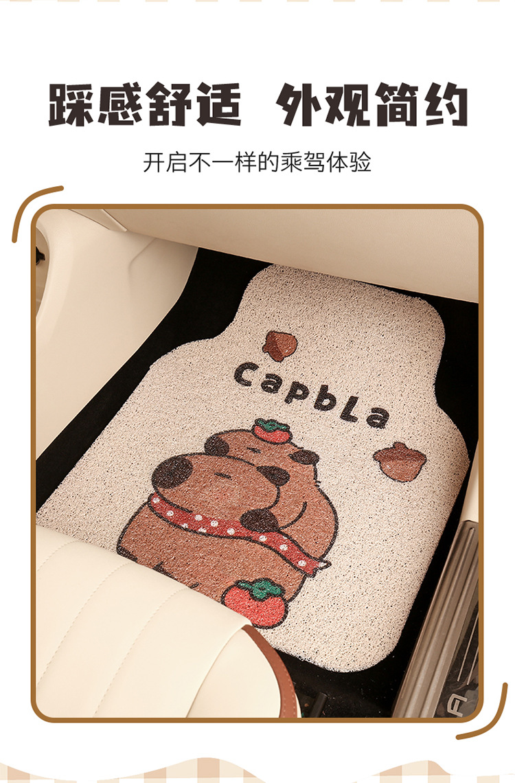 Cute Foot Mat Car Cartoon Foot Mat Carpet Mat Sand Scraping and Dust Removal Mat Car Protection Universal Foot Mat