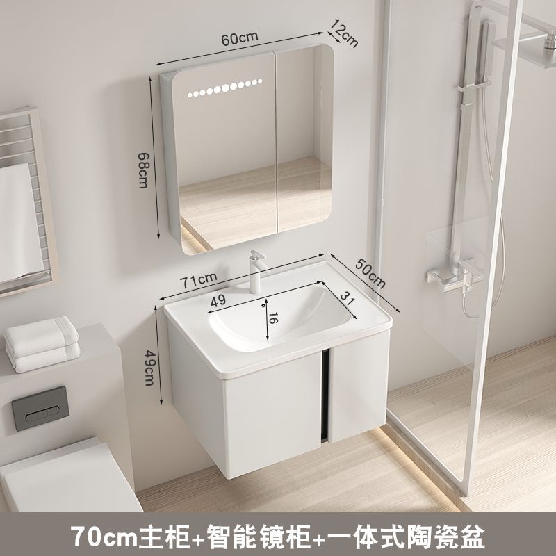 Aceite de acero inoxidable engrosada redondeado lavabo baño combinación simple lavado cerámica integrado Baño