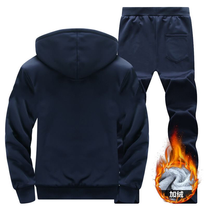 Comercio exterior Amazonas invierno trajes deportivos para hombres con cremallera de lana sólida Cardigan con chaqueta con capuz para hombres